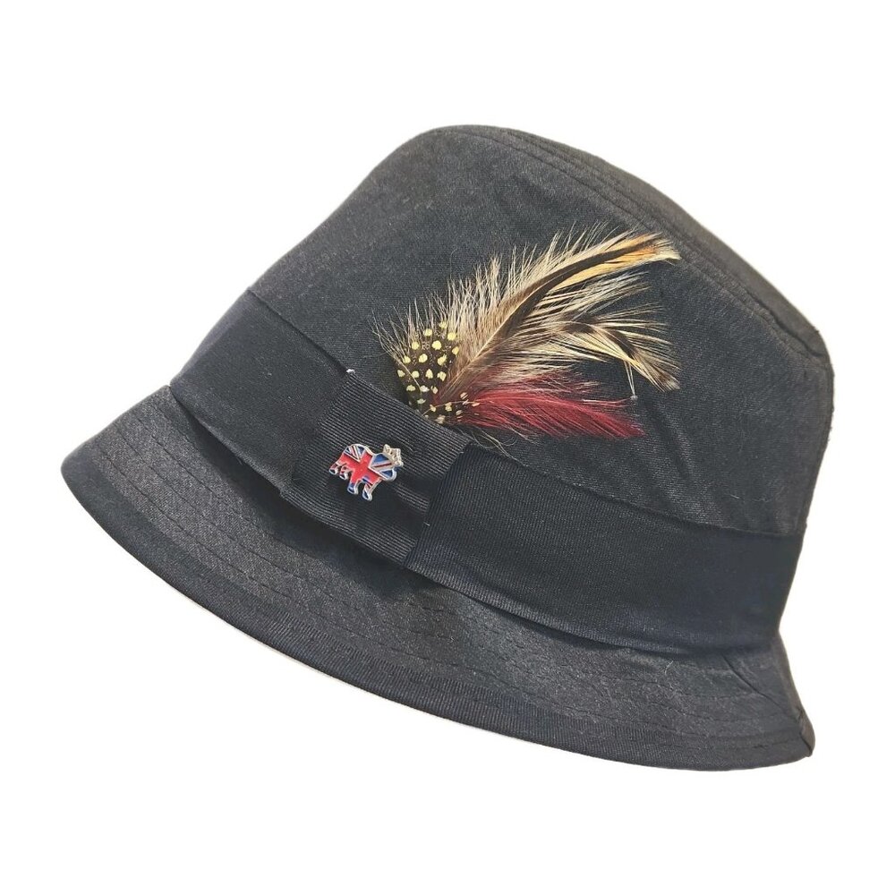 1773 Brand Men's Vintage Style Hat With Feathers And United Kingdom Pin